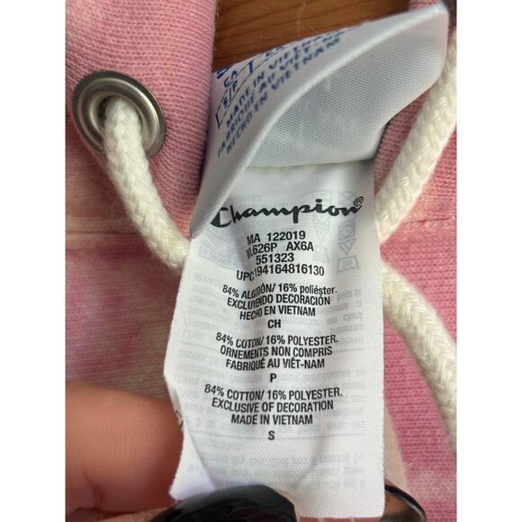 Champion Womens Tye Dye Hooded Sweatshirt Pink Size Small - Picture 5 of 5